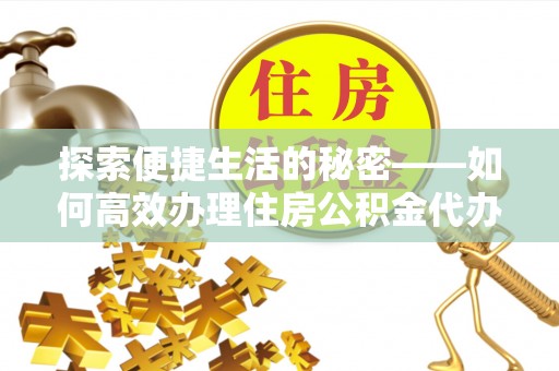 九龙探索便捷生活的秘密——如何高效办理住房公积金代办提取