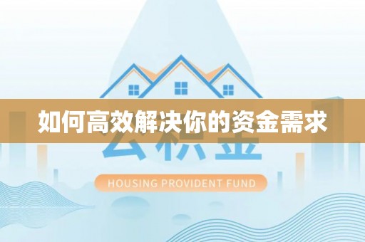 九龙如何高效解决你的资金需求
