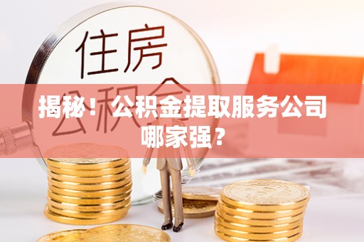 九龙揭秘！公积金提取服务公司哪家强？