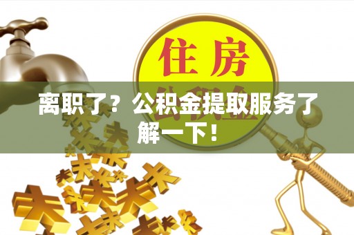 九龙离职了？公积金提取服务了解一下！